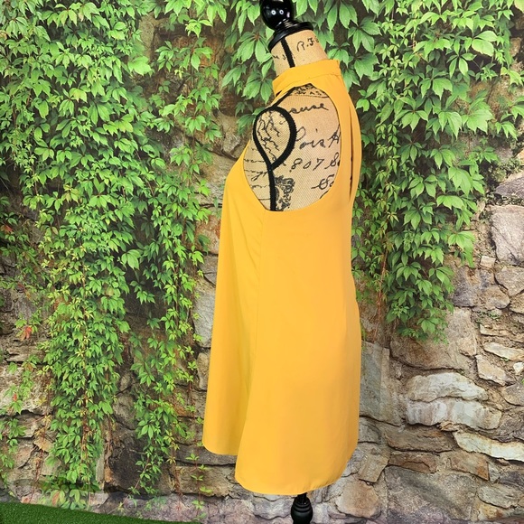 LULU'S Groove Thing Golden Swing Mini Dress, S - Picture 4 of 11